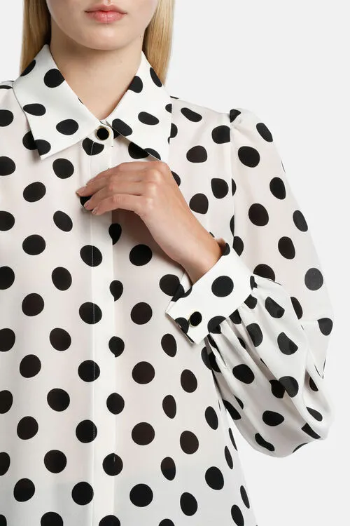 Blouses and Shirts Luisa Spagnoli Women Basale Basale CreamBlack Blouses and Shirts Luisa Spagnoli Women Basale Basale CreamBlack