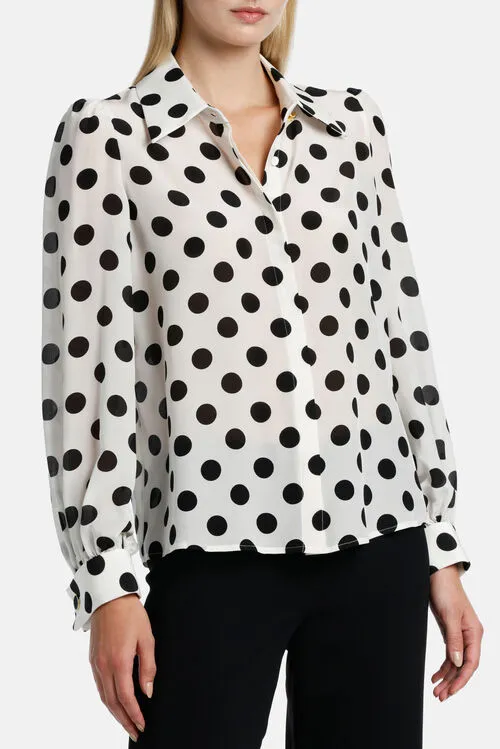 Blouses and Shirts Luisa Spagnoli Women Basale Basale CreamBlack Blouses and Shirts Luisa Spagnoli Women Basale Basale CreamBlack