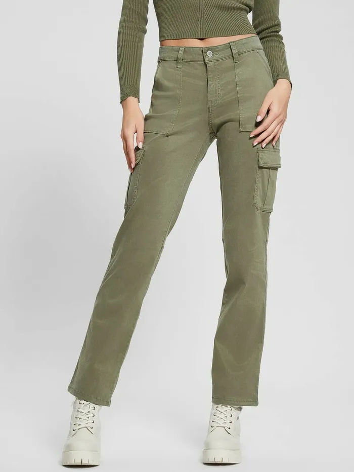 Bottoms Eco Sexy Cargo Pants Isle Wash 328243 GUESS Women