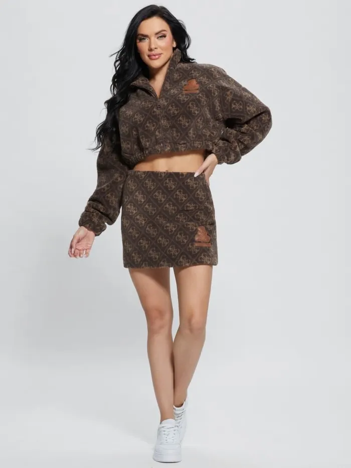 Bottoms Women Bunny Patch Sherpa Fleece Mini Skirt 4g Macro Dark Brown GUESS Bottoms Women Bunny Patch Sherpa Fleece Mini Skirt 4g Macro Dark Brown GUESS