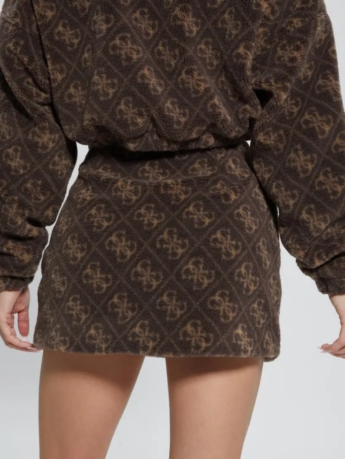 Bottoms Women Bunny Patch Sherpa Fleece Mini Skirt 4g Macro Dark Brown GUESS Bottoms Women Bunny Patch Sherpa Fleece Mini Skirt 4g Macro Dark Brown GUESS
