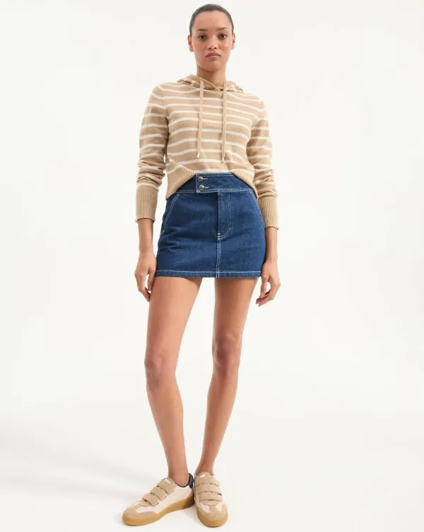 Bowen Denim Mini Skirt Indigo Rinse Women Veronica Beard Skirts and Shorts