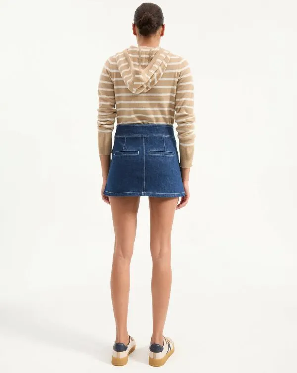 Bowen Denim Mini Skirt Indigo Rinse Women Veronica Beard Skirts and Shorts