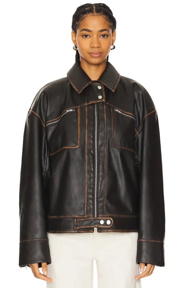 Brinley Faux Leather Jacket Brown Women Lovers and Friends Jackets and Coats Brinley Faux Leather Jacket Brown Women Lovers and Friends Jackets and Coats
