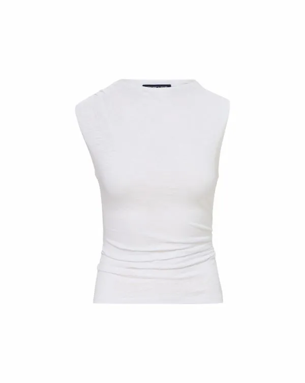 Brody Boat Neck Tank White Women Veronica Beard Tops Brody Boat Neck Tank White Women Veronica Beard Tops