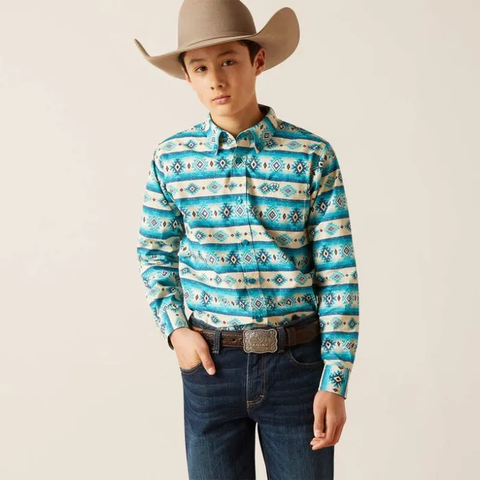 Button Down Shirts Kids Ariat Brent Classic Fit Shirt Sandshell