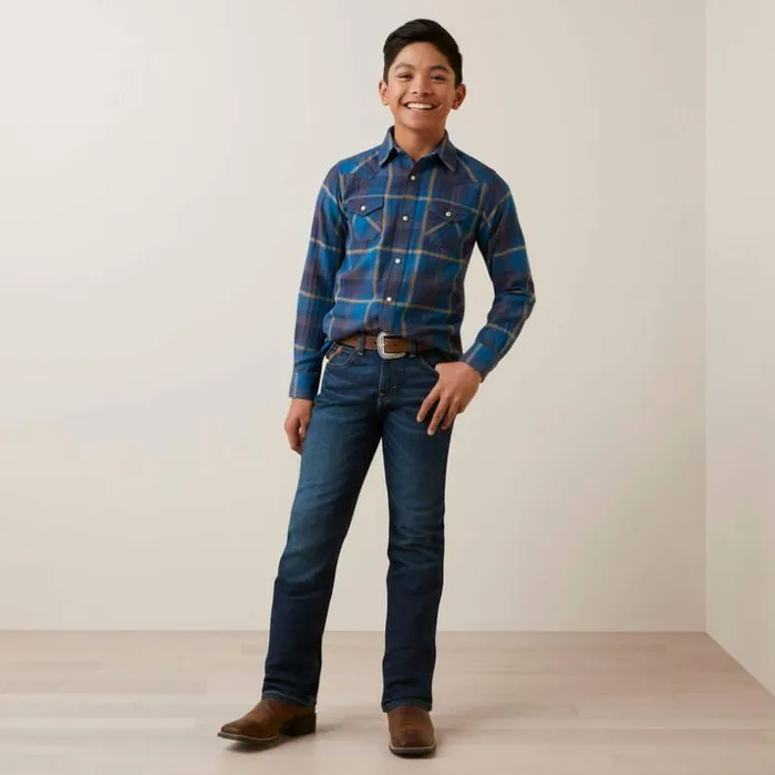 Button Down Shirts Kids Ariat Harland Retro Fit Shirt Moon Howl