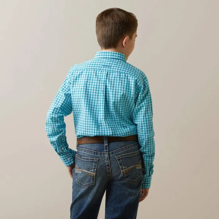 Button Down Shirts Kids Ariat Pro Series Kalvin Classic Fit Shirt Enamel Blue
