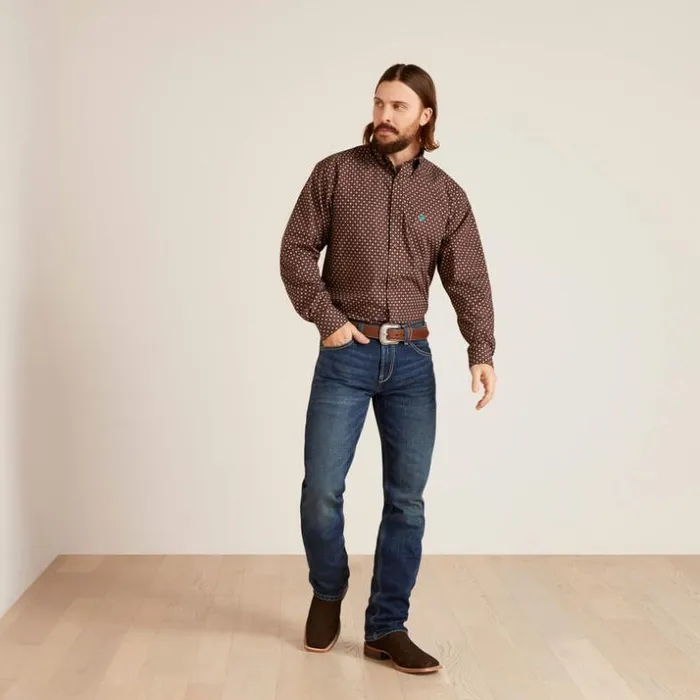 Button Down Shirts Men Ariat Barrett Classic Fit Shirt Bitter Chocolate Button Down Shirts Men Ariat Barrett Classic Fit Shirt Bitter Chocolate