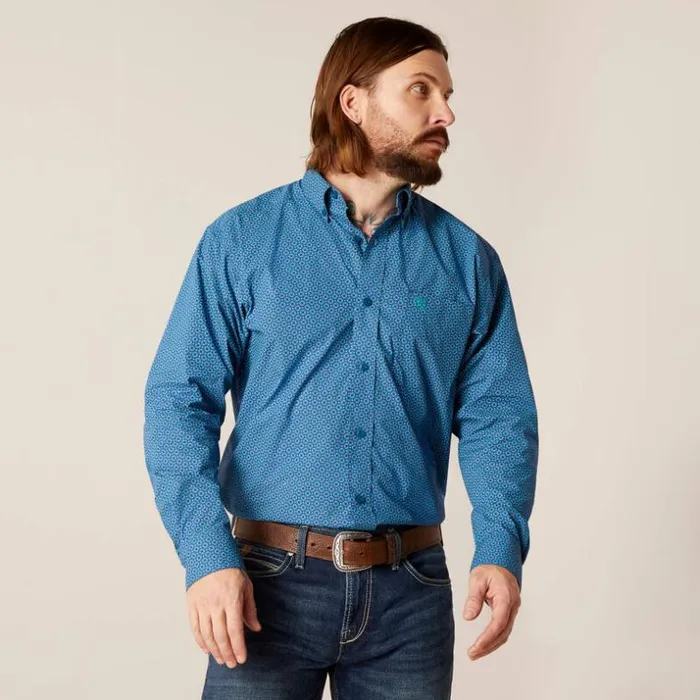 Button Down Shirts Men Ariat Braxton Classic Fit Shirt Spellbound Teal