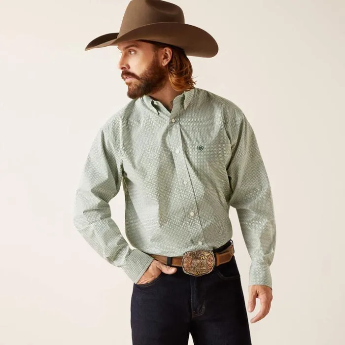 Button Down Shirts Men Ariat Edson Classic Fit Shirt White