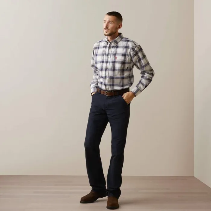 Button Down Shirts Men Ariat FR Chiseled Work Shirt Navywhite Plaid Button Down Shirts Men Ariat FR Chiseled Work Shirt Navywhite Plaid