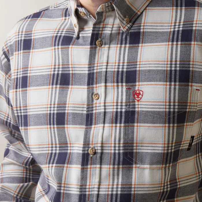 Button Down Shirts Men Ariat FR Chiseled Work Shirt Navywhite Plaid Button Down Shirts Men Ariat FR Chiseled Work Shirt Navywhite Plaid