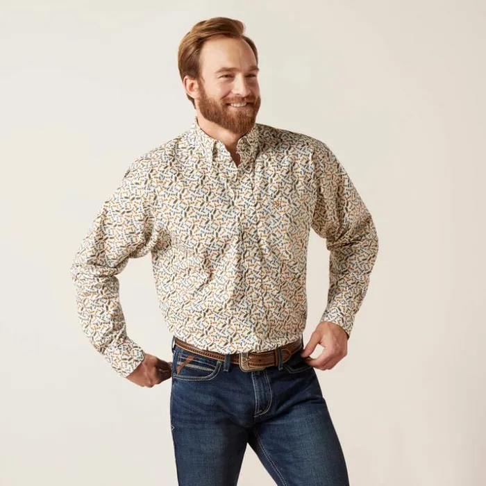 Button Down Shirts Men Ariat Gainor Classic Fit Shirt White