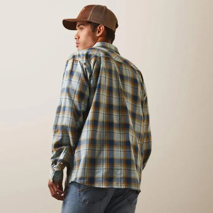 Button Down Shirts Men Ariat Habney Retro Fit Shirt Aquatic