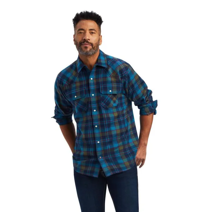 Button Down Shirts Men Ariat Halstead Retro Fit Shirt Sylvan Teal