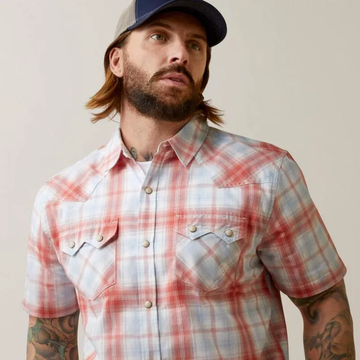 Button Down Shirts Men Ariat Harter Retro Fit Shirt Faded Brick Button Down Shirts Men Ariat Harter Retro Fit Shirt Faded Brick