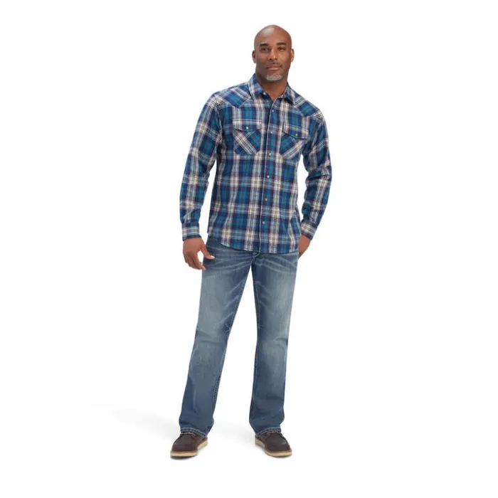 Button Down Shirts Men Ariat Huntleigh Retro Fit Shirt Curacoa