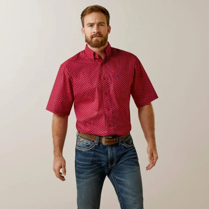 Button Down Shirts Men Ariat Jeremy Classic Fit Shirt Red