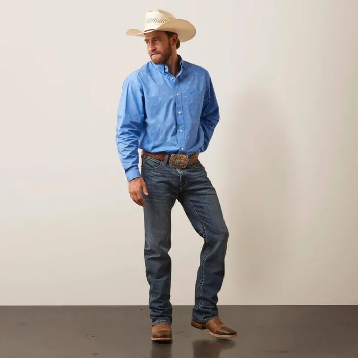 Button Down Shirts Men Ariat Leroy Classic Fit Shirt Chambray Blue Button Down Shirts Men Ariat Leroy Classic Fit Shirt Chambray Blue