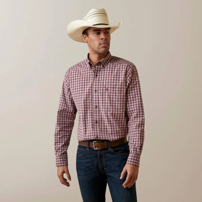 Button Down Shirts Men Ariat Pro Series Archie Classic Fit Shirt Maroon