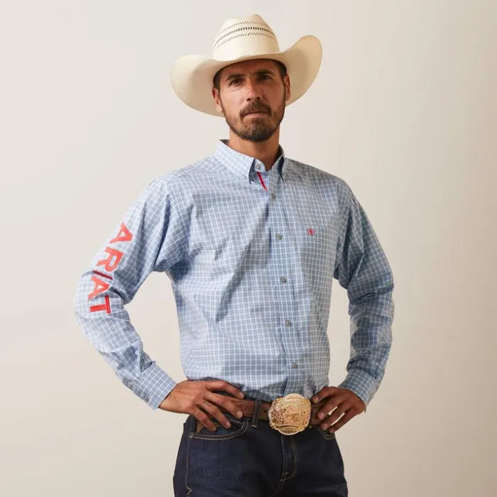 Button Down Shirts Men Ariat Pro Series Team Hylton Fitted Shirt Teal