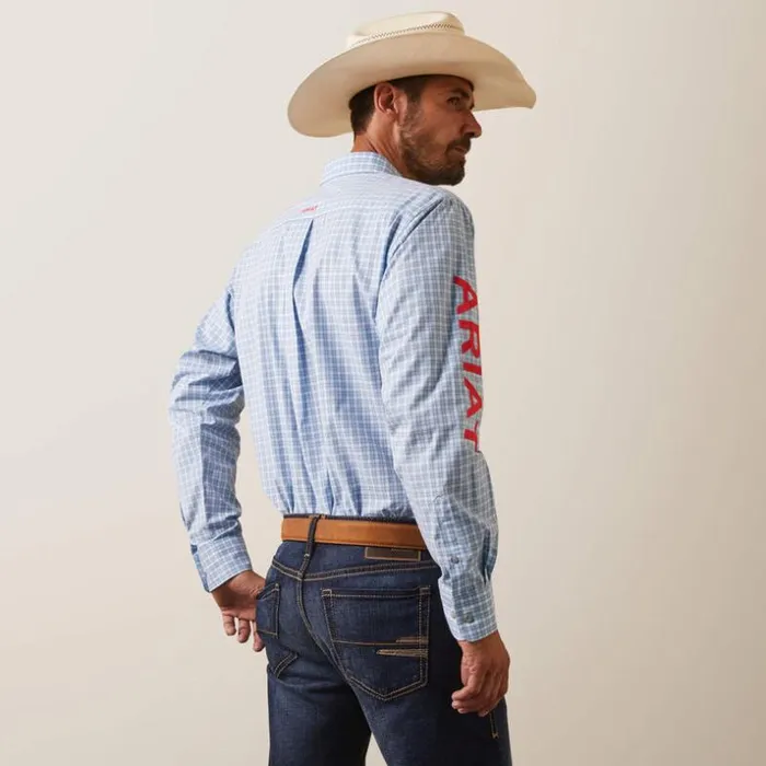 Button Down Shirts Men Ariat Pro Series Team Hylton Fitted Shirt Teal