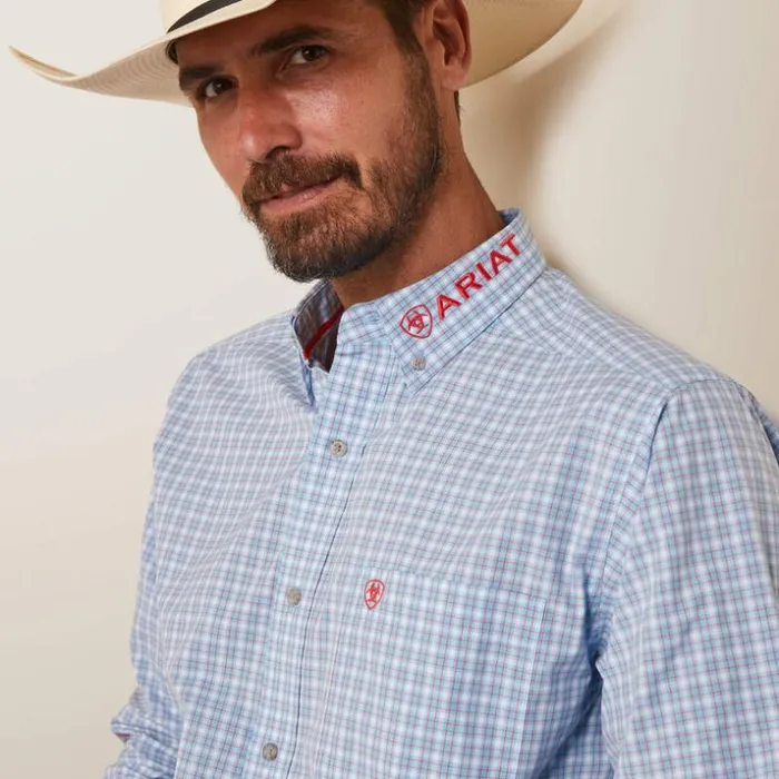Button Down Shirts Men Ariat Pro Series Team Hylton Fitted Shirt Teal