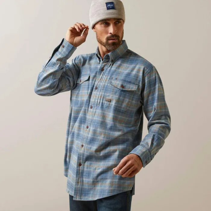 Button Down Shirts Men Ariat Rebar Flannel DuraStretch Work Shirt Indian Teal Plaid Button Down Shirts Men Ariat Rebar Flannel DuraStretch Work Shirt Indian Teal Plaid