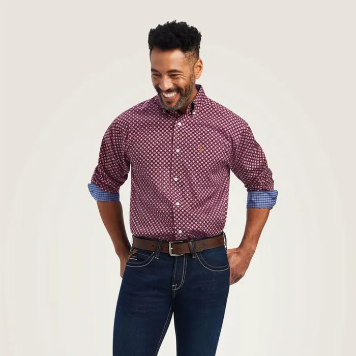 Button Down Shirts Men Ariat Wrinkle Free Deklan Classic Fit Shirt Pickled Beet Button Down Shirts Men Ariat Wrinkle Free Deklan Classic Fit Shirt Pickled Beet