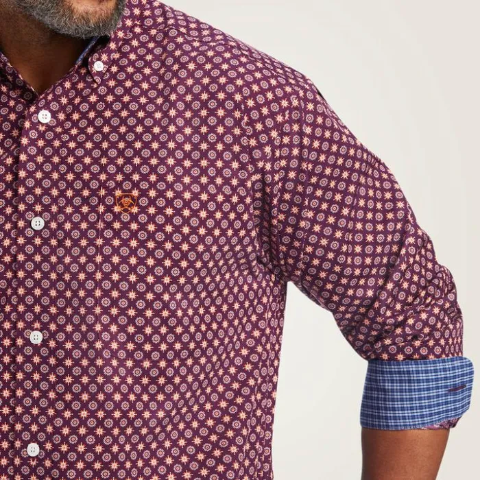 Button Down Shirts Men Ariat Wrinkle Free Deklan Classic Fit Shirt Pickled Beet