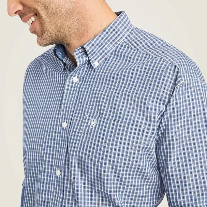 Button Down Shirts Men Ariat Wrinkle Free Ellison Classic Fit Shirt True Navy