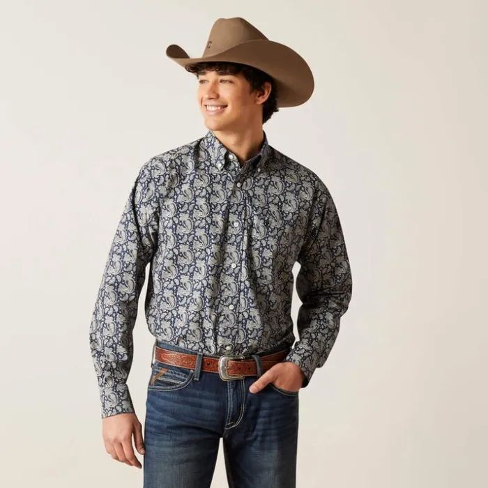 Button Down Shirts Men Ariat Wrinkle Free Kohen Classic Fit Shirt Deep Pacific Button Down Shirts Men Ariat Wrinkle Free Kohen Classic Fit Shirt Deep Pacific
