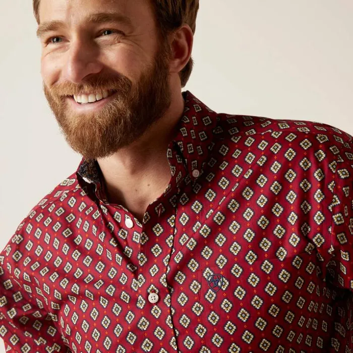 Button Down Shirts Men Ariat Wrinkle Free Kyler Fitted Shirt Biking Red Button Down Shirts Men Ariat Wrinkle Free Kyler Fitted Shirt Biking Red