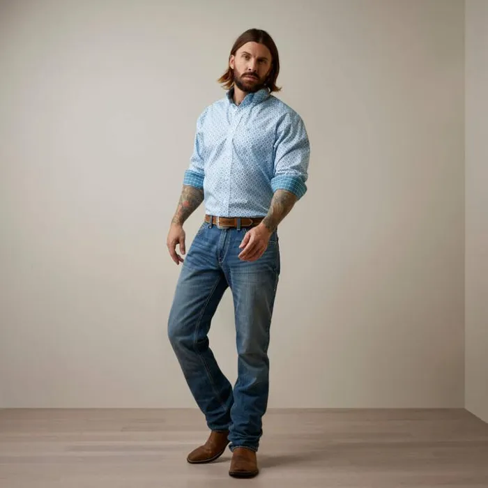 Button Down Shirts Men Ariat Wrinkle Free Wayne Classic Fit Shirt Aquaville Button Down Shirts Men Ariat Wrinkle Free Wayne Classic Fit Shirt Aquaville