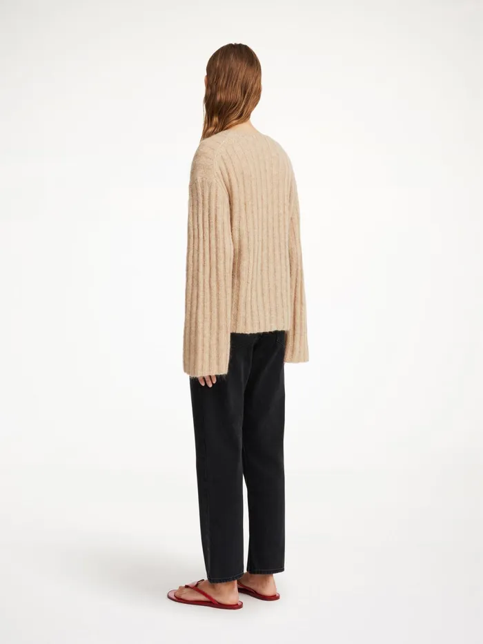 By Malene Birger Knitwear Women Cierra Ribbed Sweater Twill Beige