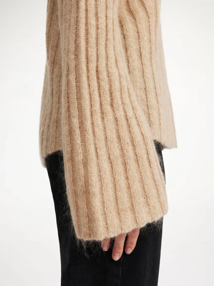 By Malene Birger Knitwear Women Cierra Ribbed Sweater Twill Beige
