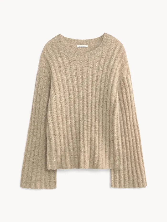 By Malene Birger Knitwear Women Cierra Ribbed Sweater Twill Beige