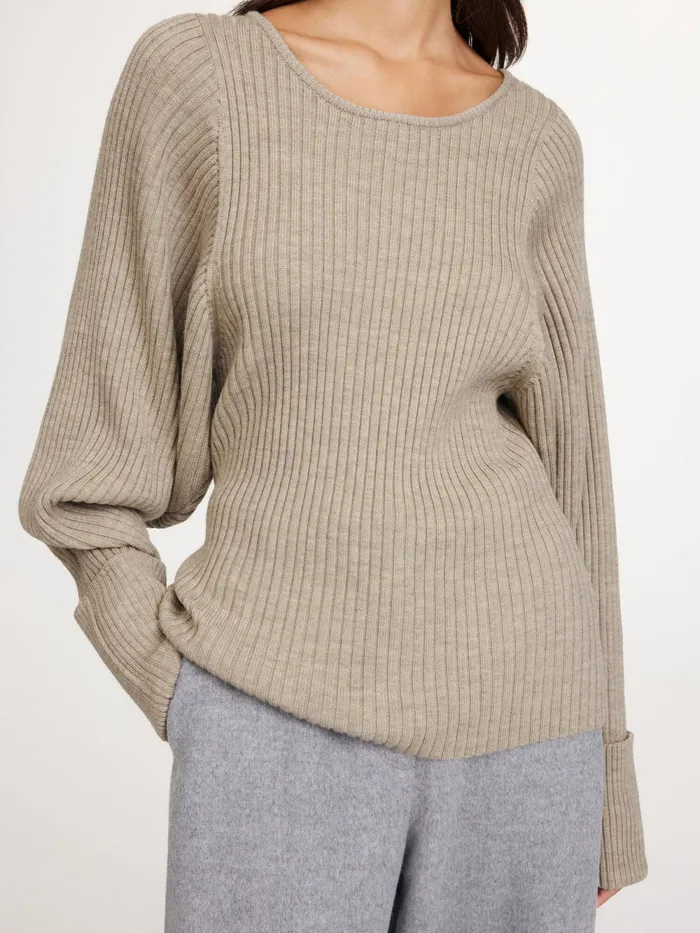By Malene Birger Knitwear Women Kadence Wool Sweater Old Beige