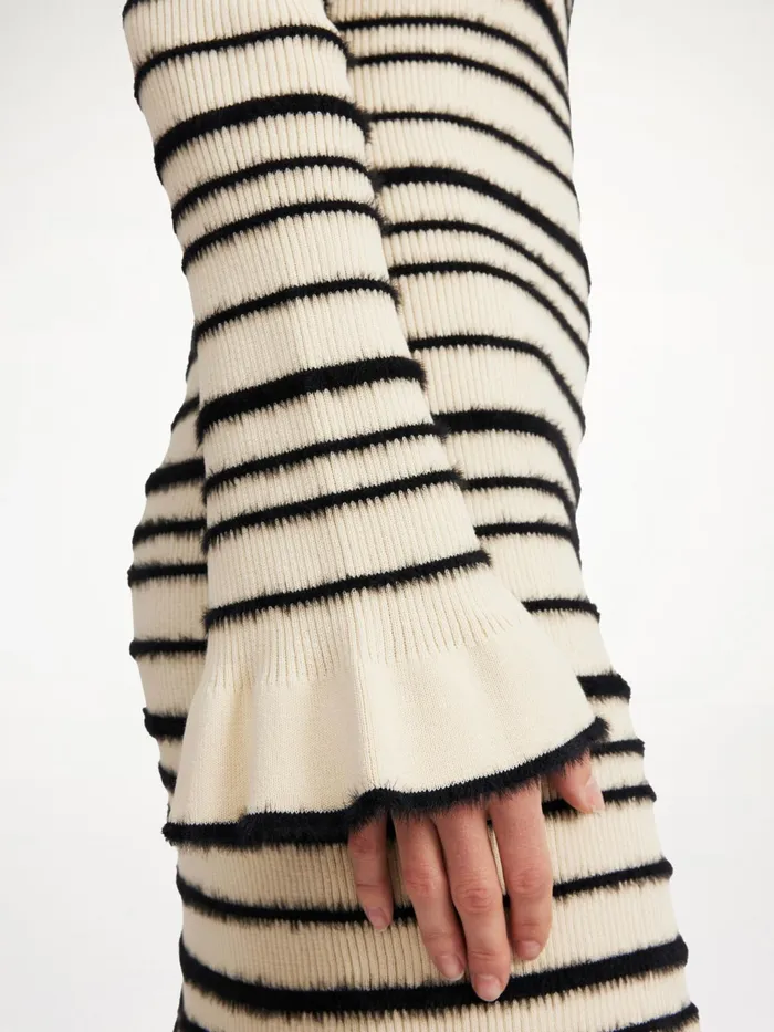 By Malene Birger Knitwear Women Mailey Midi Dress Black Stripe
