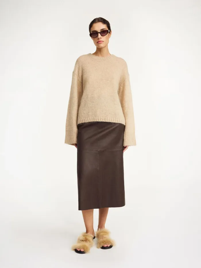 By Malene Birger Skirts Women Simoas Leather Skirt Dark Mahogany