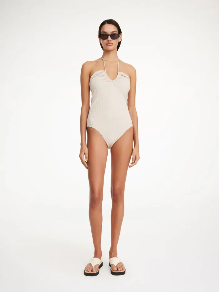 By Malene Birger Swimwear Women Giabra Swimsuit Oyster Gray