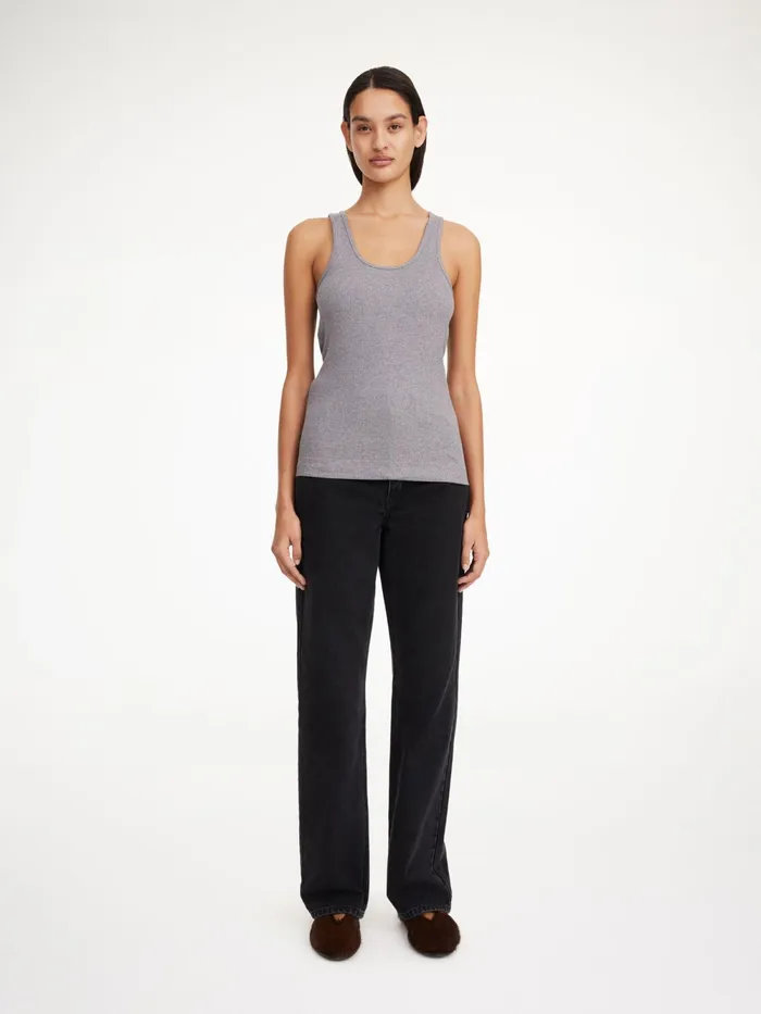 By Malene Birger Tops and Blouses Women Anisa Organic Cotton Tank Top Grey Melange By Malene Birger Tops and Blouses Women Anisa Organic Cotton Tank Top Grey Melange