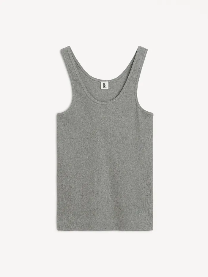 By Malene Birger Tops and Blouses Women Anisa Organic Cotton Tank Top Grey Melange