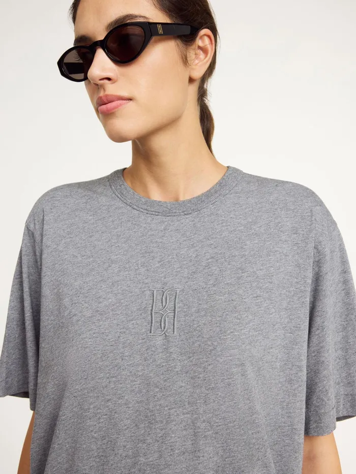 By Malene Birger Tops and Blouses Women Fayeh Organic Cotton TShirt Grey Melange