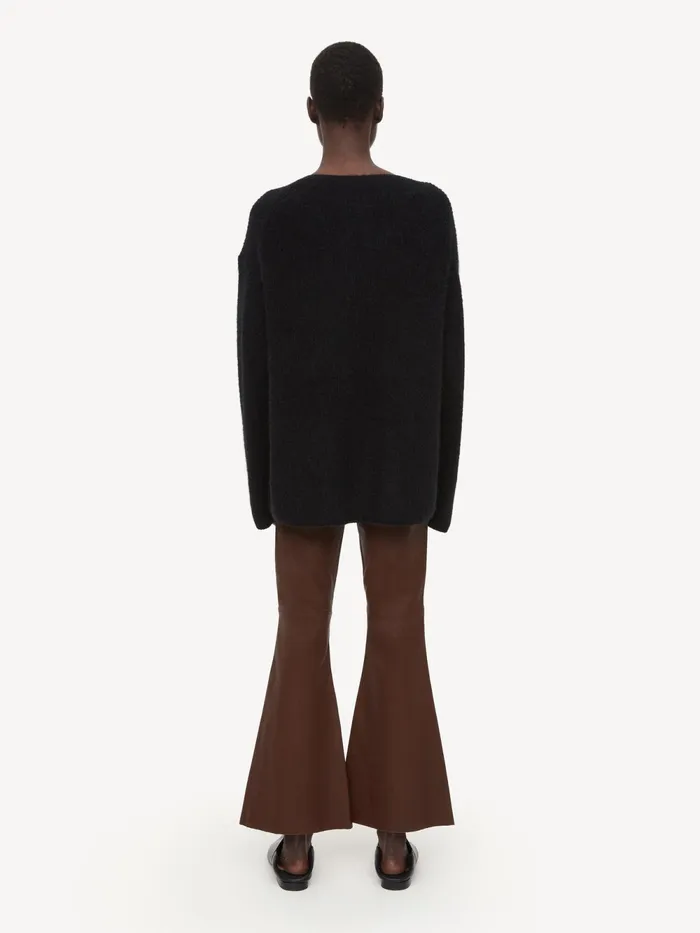By Malene Birger Trousers Women Evyline Cropped Leather Trousers Chestnut