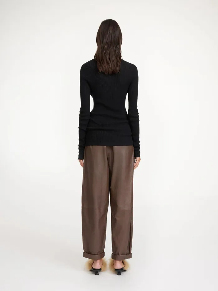 By Malene Birger Trousers Women Joanni Leather Trousers Warm Brown