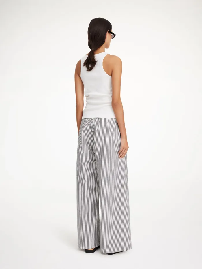 By Malene Birger Trousers Women Pisca Organic Cotton Trousers Navy Stripe