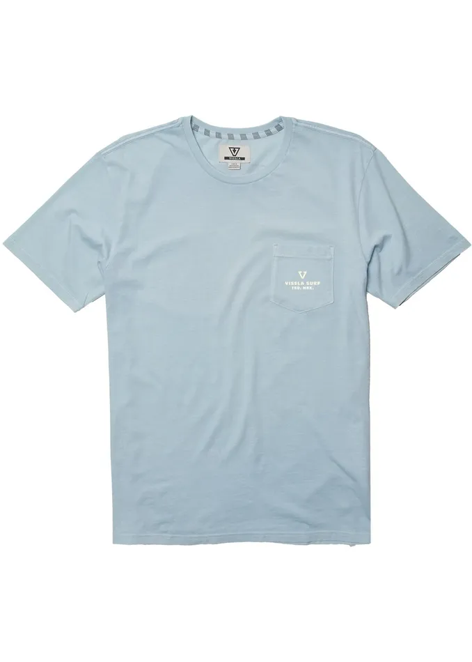 Cabezas Ss Pkt Tee Ice Blue Premium Tees Vissla Men