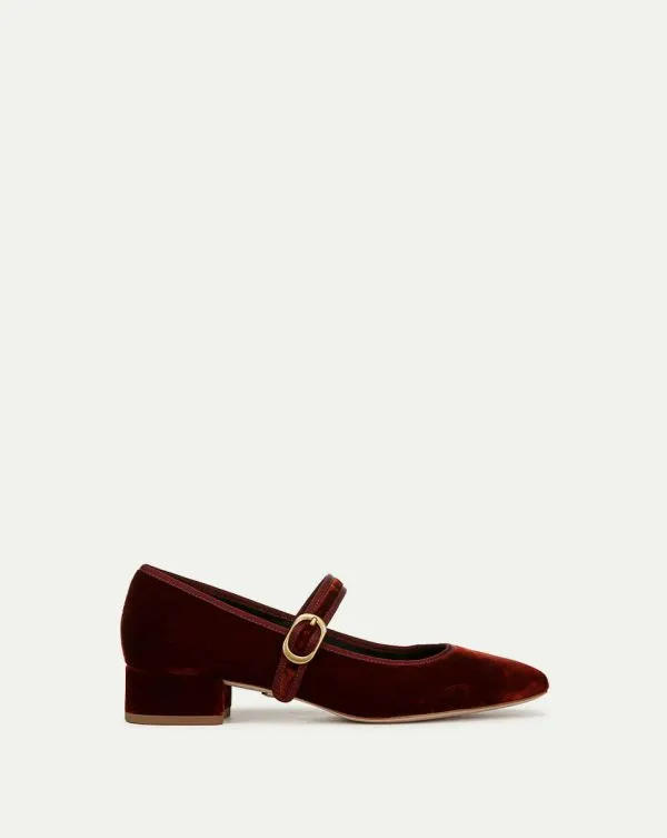 Cade Velvet Mary Jane Ballet Pump Red Women Veronica Beard Shoes